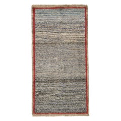 Vintage Gabbeh Persian Rug in Black, Indigo, and Cream Tones - Rug & Kilim