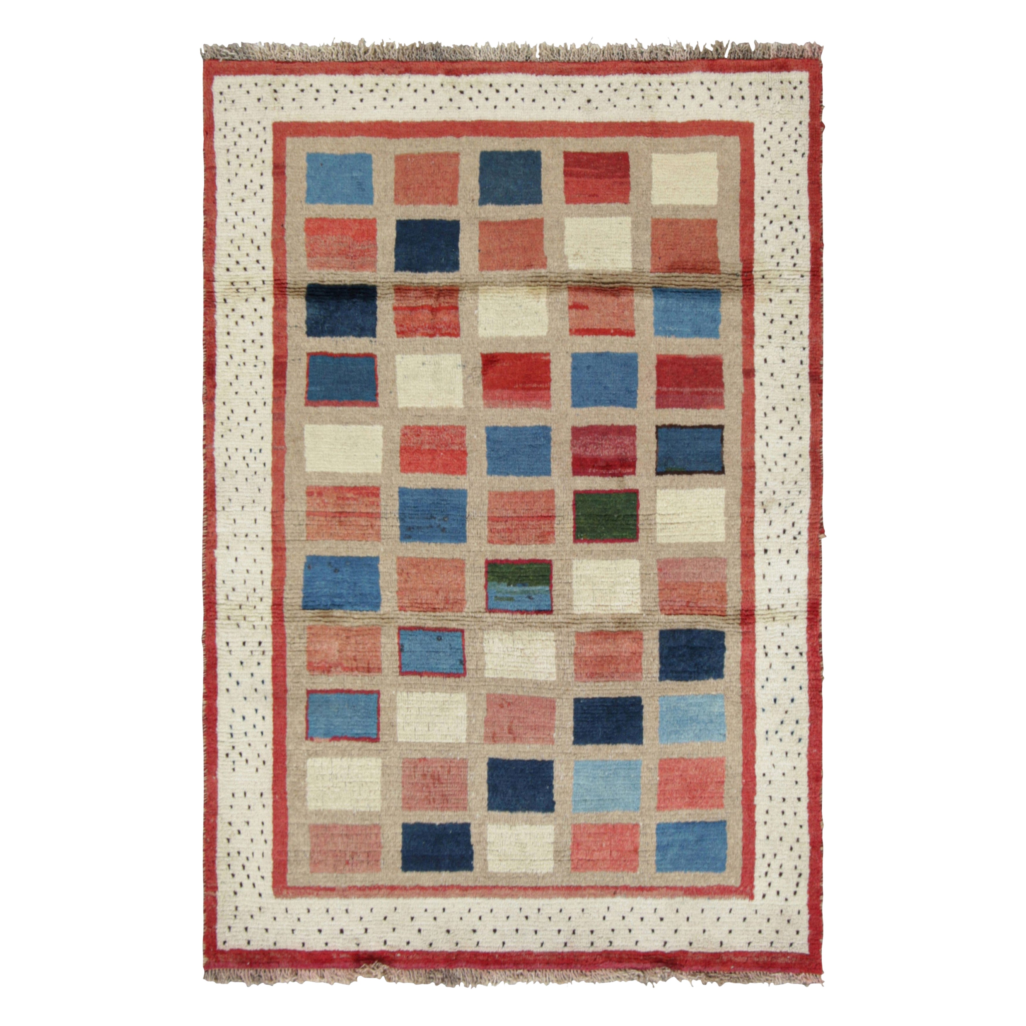 Alfombra persa Gabbeh vintage con motivos geométricos de colores - Rug & Kilim