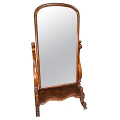 Burr Walnut Cheval Mirror