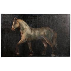 Unframed Original Acrylic Painting on Canvas of a Draft Horse by Joshua Gage