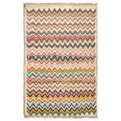Vintage Gabbeh Persian Rug with Polychromatic Geometric Patterns - Rug & Kilim