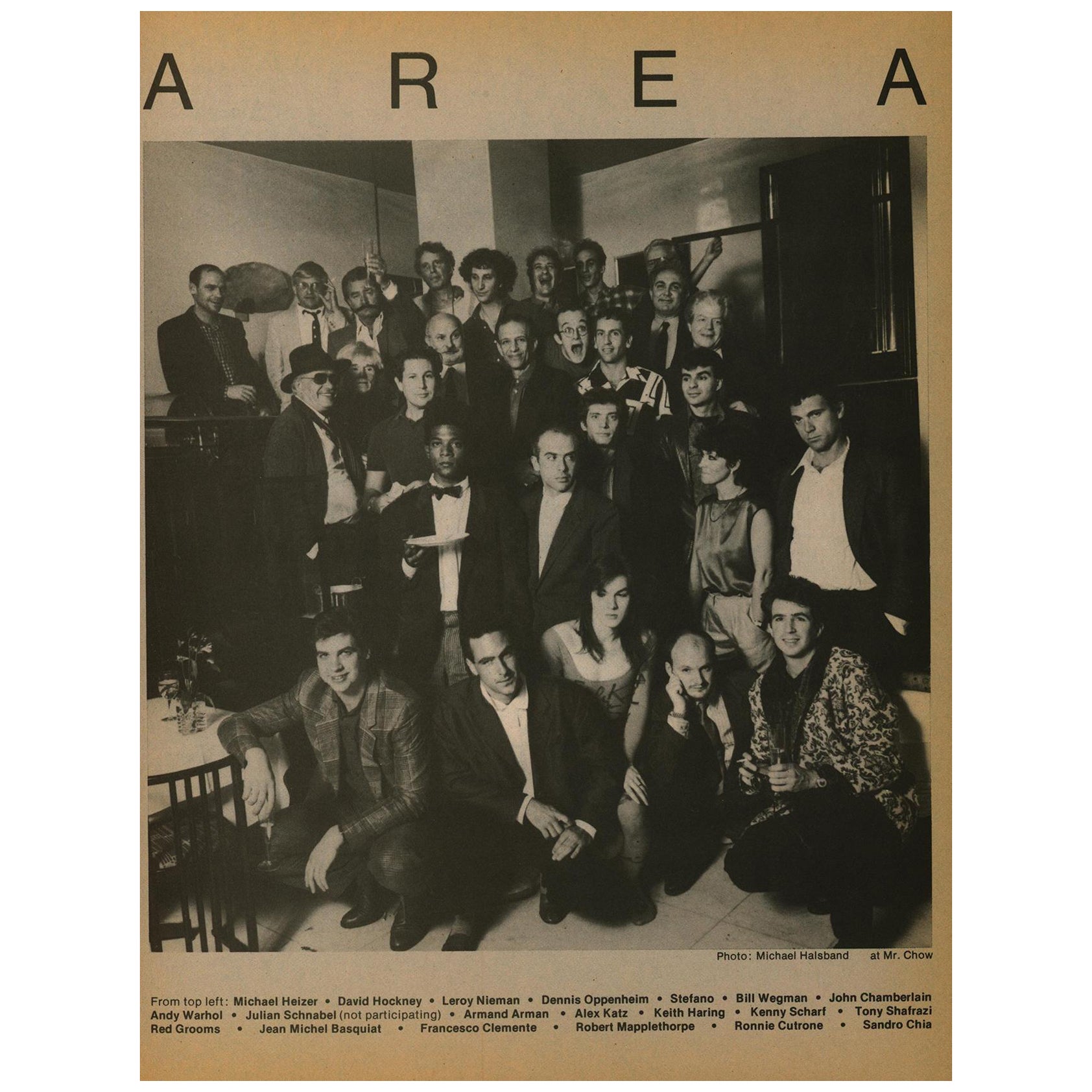 Art: Area ad featuring Jean-Michel Basquiat, Keith Haring & Andy Warhol