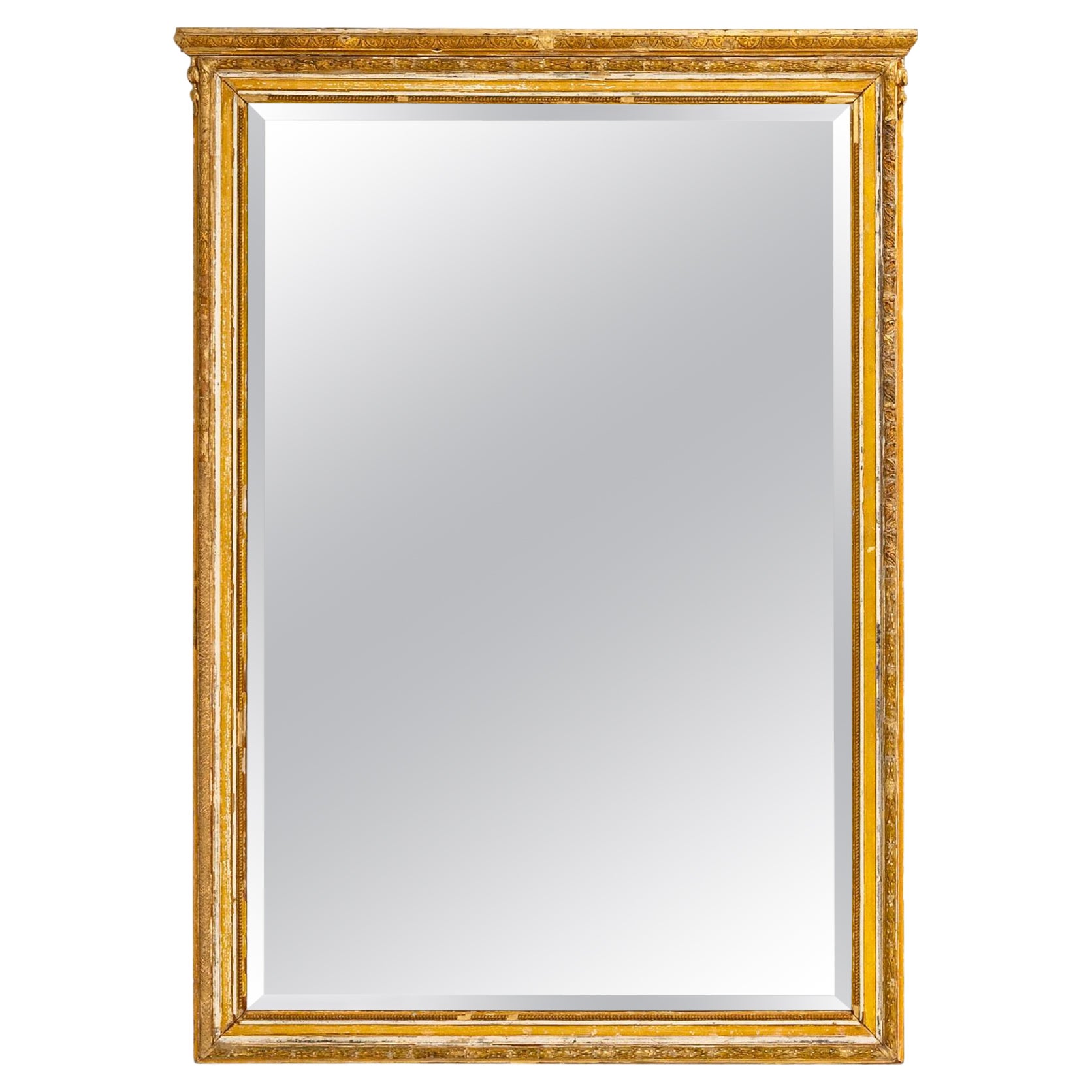 Miroir français du 19ème siècle en bois doré