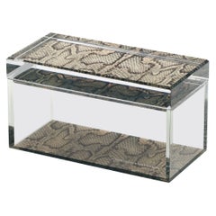 Caja del tesoro acrílica con estampado de serpiente Alexandra Von Furstenberg Caja de almacenamiento mediana