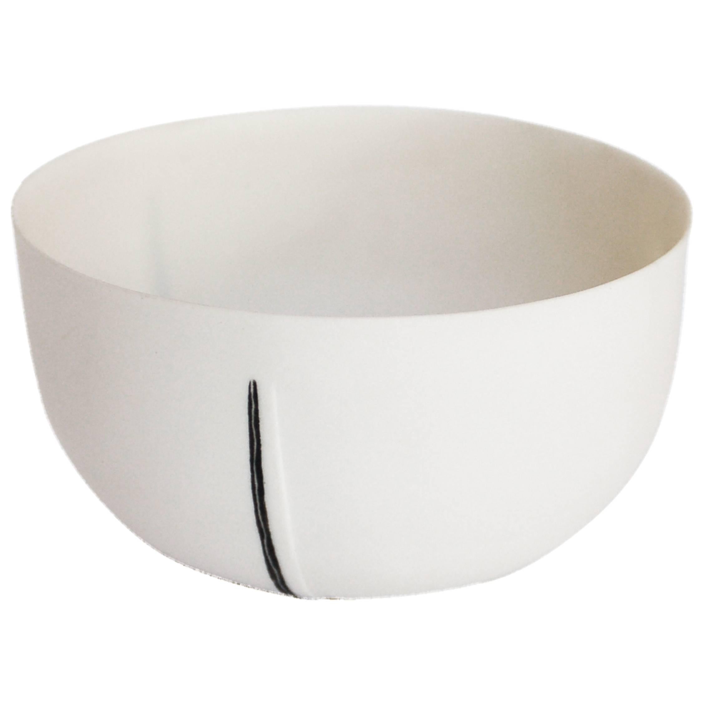 Black and White Porcelain Bowl by Carman Ballarin For Sale