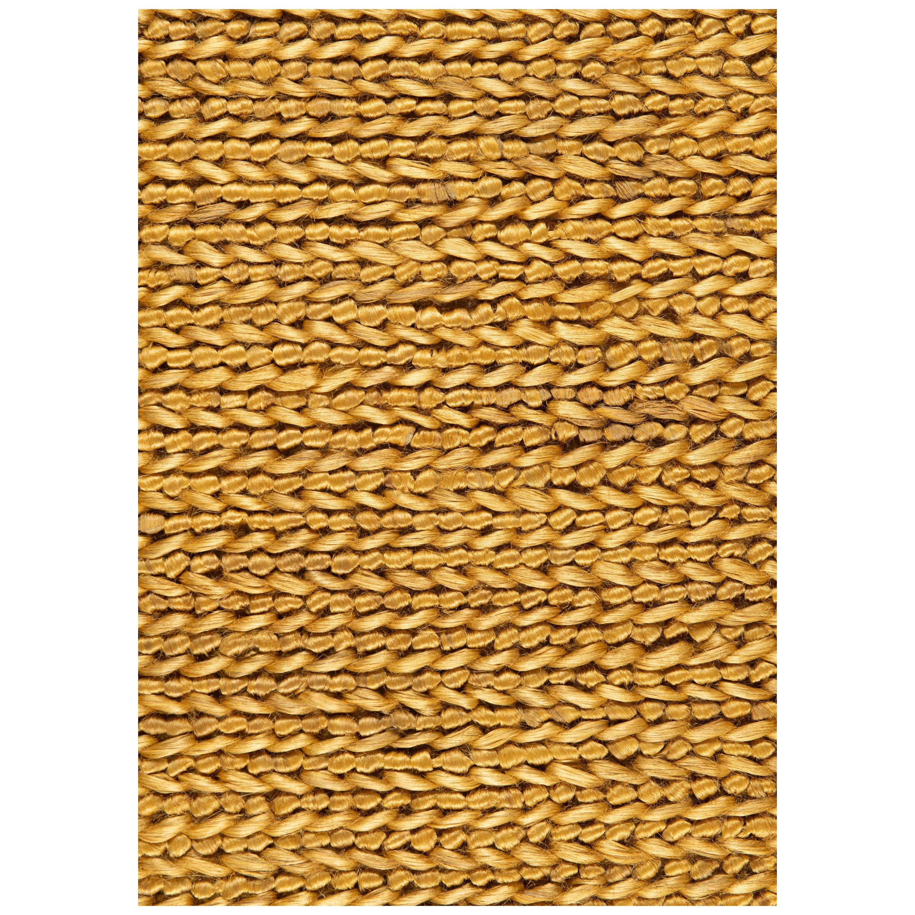 Tapis contemporain en jute tissé à la main, 9' x 12', jaune