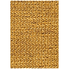 Zeitgenössischer handgewebter Jute-Gewebe-Teppich, 9 'x 12', Gelb