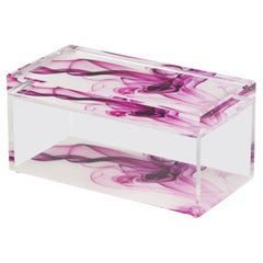 Caja acrílica del tesoro Alexandra Von Furstenberg en magenta ahumado - Caja grande