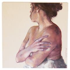 Female Figure Oil Painting on Wood by Macu Jorda 12