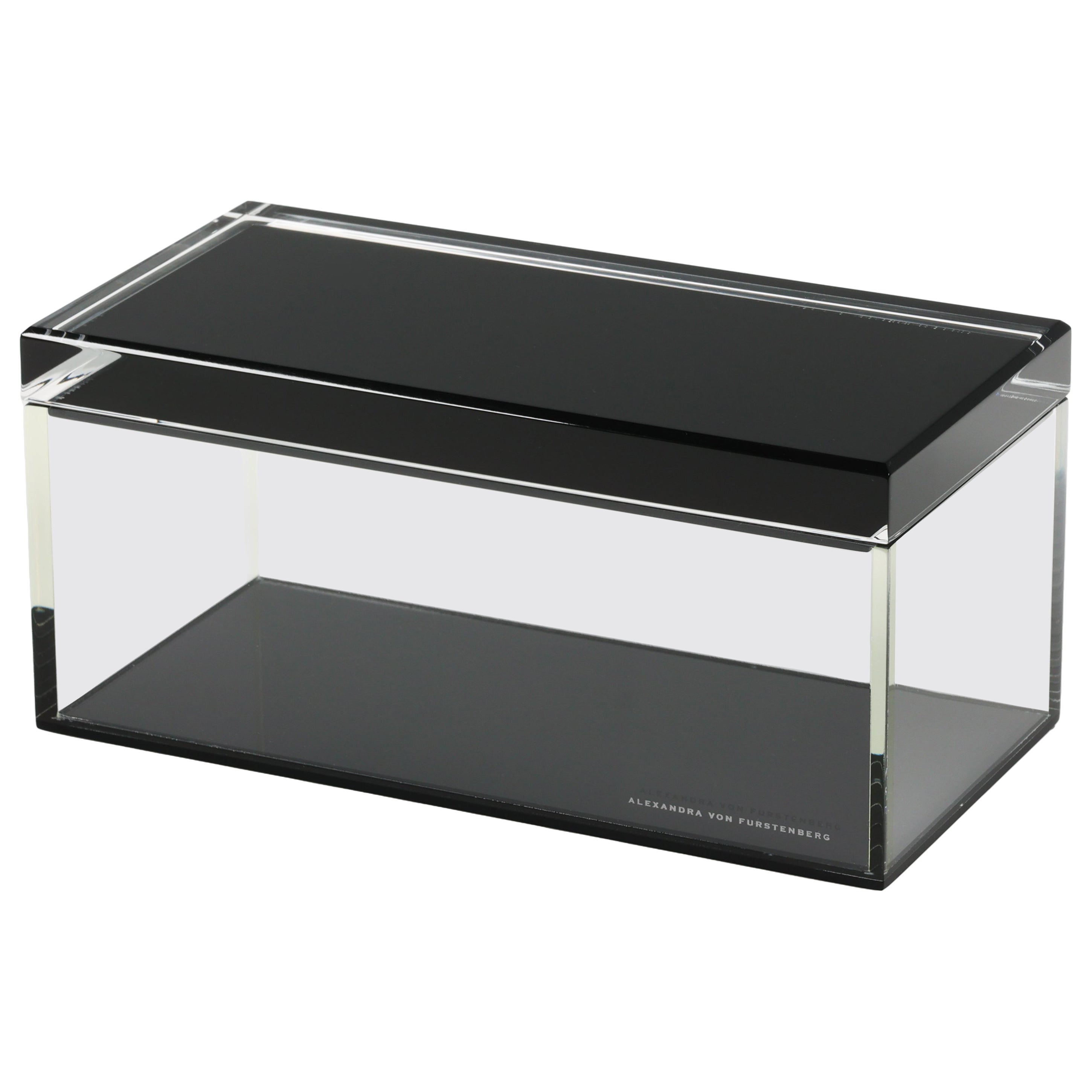 Alexandra Von Furstenberg Caja acrílica del tesoro en negro - Caja de almacenaje grande en venta