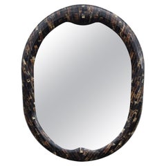 Large Tessellated Horn Mirror Karl Springer Attributed