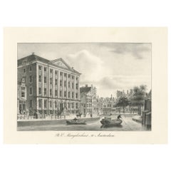 Amsterdam Maagdenhuis – 19th Century Lithograph of a Historical Landmark
