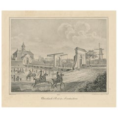 Amsterdamer Druck der Utrechtschen Poort und Windmühlen-Szene, um 1850