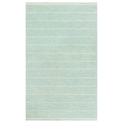 Schwedischer flacher gewebter Vintage-Teppich Doris Leslie Blau in Grün