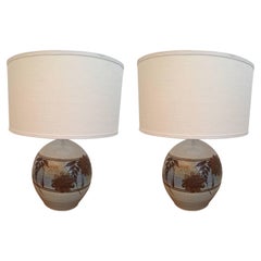 Pair of California Art Pottery 1970s Table Lamps