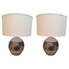 Pair of California Art Pottery 1970s Table Lamps 6