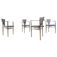 Set of 4 post modern dining chairs by Belgochrom, 1980s