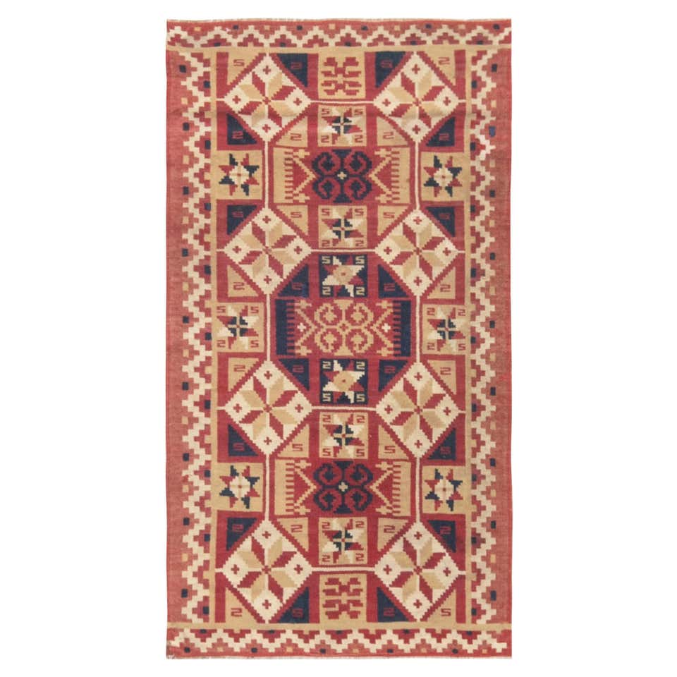 Doris Leslie Blau Mid-20th Century Vintage Swedish Red Rag Rug For Sale ...