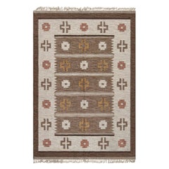 Doris Leslie Blau Vintage Scandinavian Flat-Weave Rug in Earth Tones