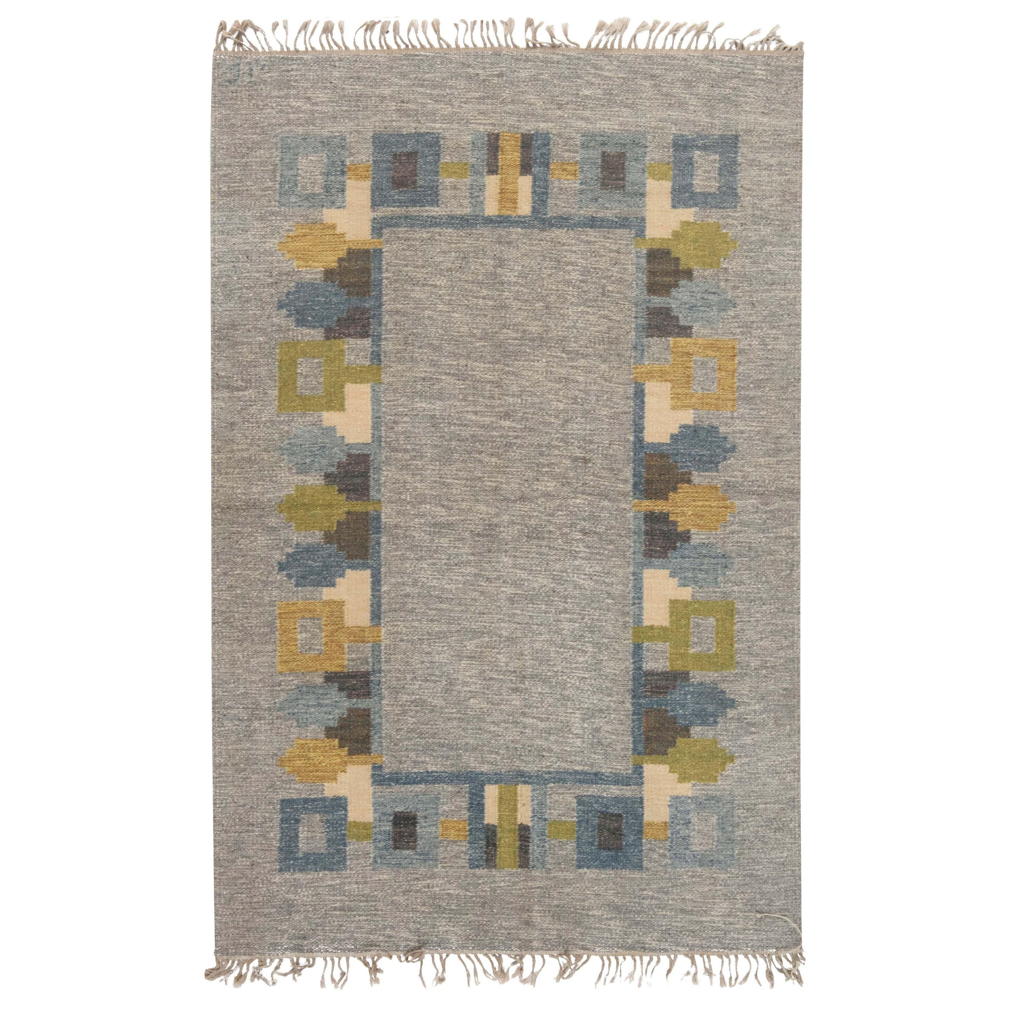 Doris Leslie Blau Vintage Swedish Flat-Weave Rug Signed 'JR'