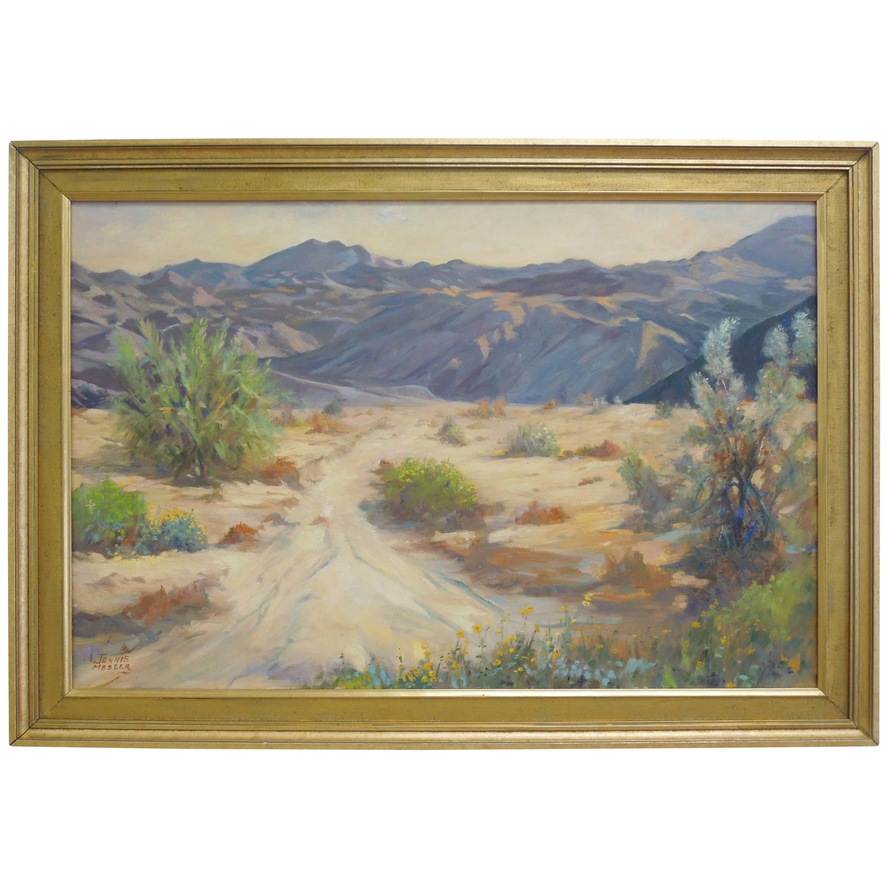 Vintage Palm Springs Desert Landscape Original Oil Painting