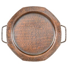 Roycroft Arts & Crafts Hammered Copper Handled Tray