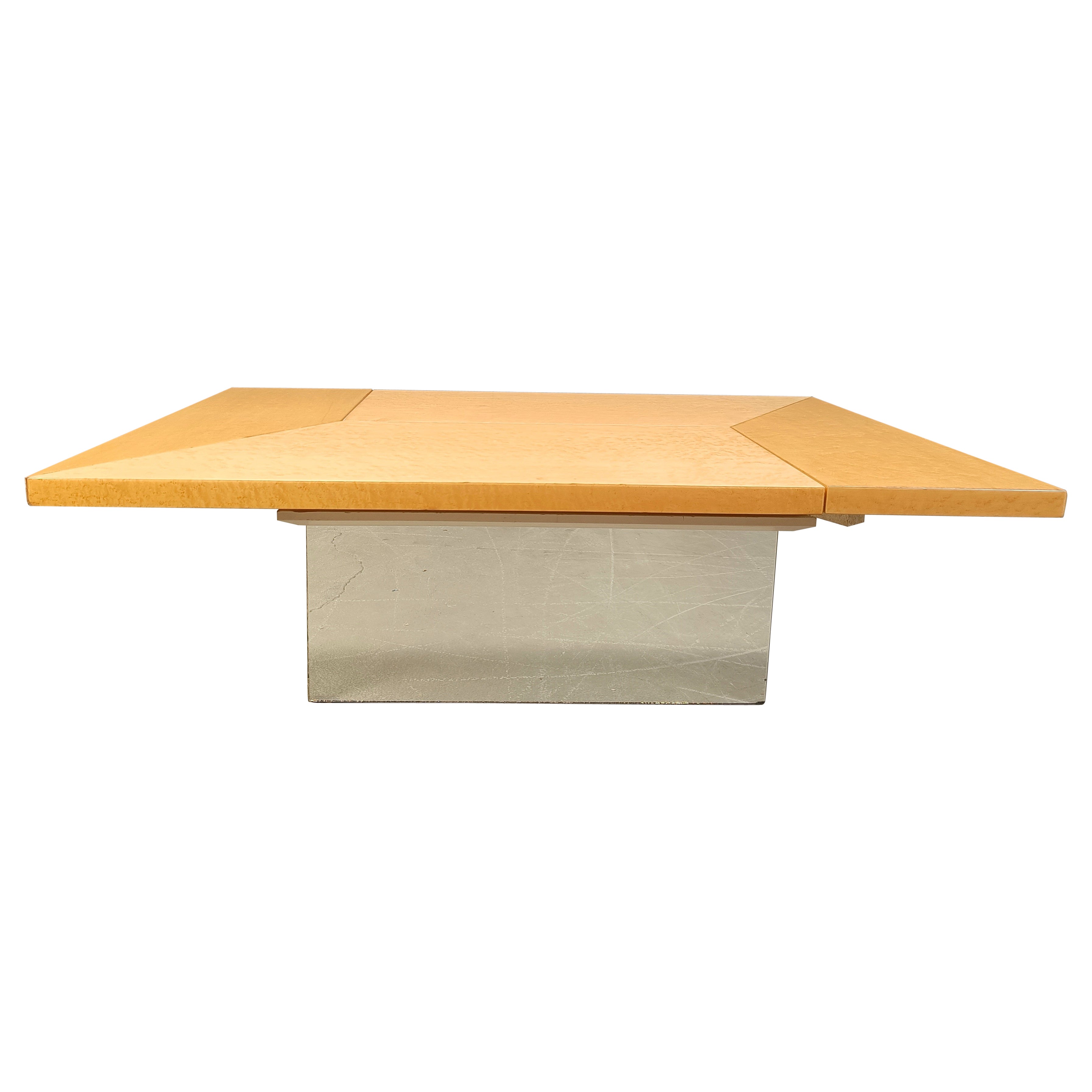 Vintage ash wood coffee table by Paul Michel, 1970s