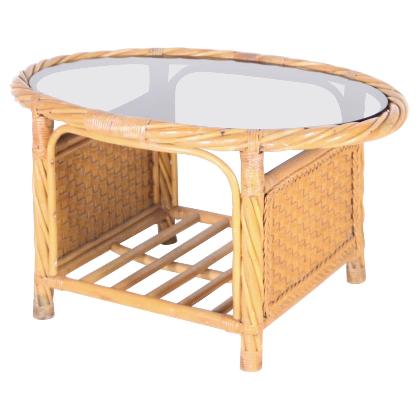 Table basse en rotin en vente