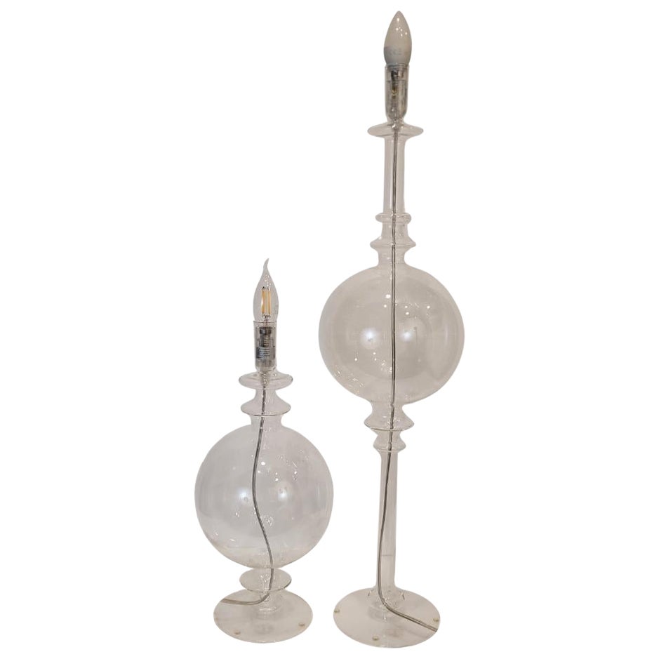 Pair of Lamps/Candleholders, Roche Bobois crystal Maison Les Héritiers