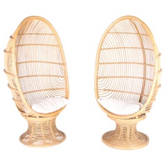 Vintage Pair of rattan armchairs