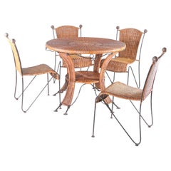 Vintage Wicker and iron dining room set