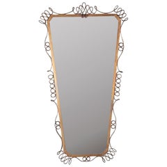 Specchio da parete vintage anni 60 in ottone design Pier Luigi Colli