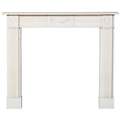 Antique Georgian Style White Statuary Marble Fire Mantel