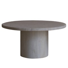 Tavolino decorativo con piano rotondo 100 Muted Beige in travertino di Beije Avenue