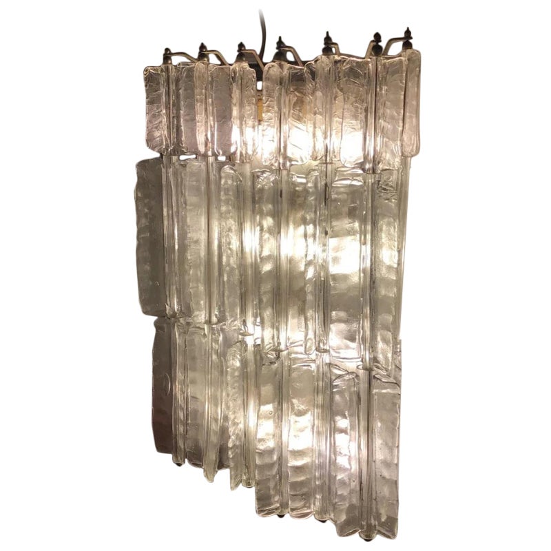 VENINI TONI ZUCCHERI SCoNCES MURANOGLASS METAL CROME IRON 1950 ITALIE en vente