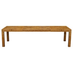 Milo Baughman - Thayer Coggin Extra Large Parsons Burl Dining Table w/ 2 Leaves