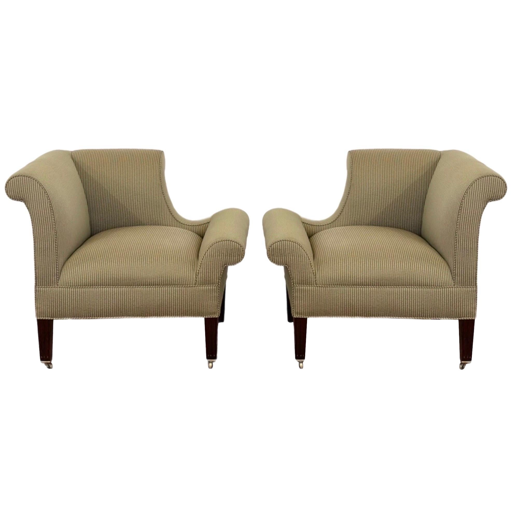 Vintage English Napoleon Edwin Lutyens Armchairs – a Pair