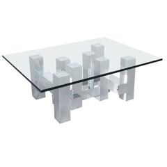 Vintage Architectural "Cityscape" Coffee Table by Paul Mayen