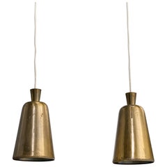 Danish Designer, Pendant Lights, Brass, Denmark, 1930s