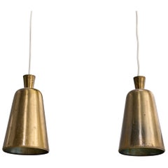 Danish Designer, Pendant Lights, Brass, Denmark, 1930s