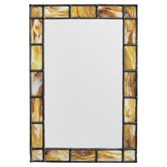 Swedish Designer, Wall Mirror, Metal, Glass, Sweden, 1960s