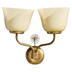 Korumo, Wall Light, Brass, Glass, Finland, 1950s