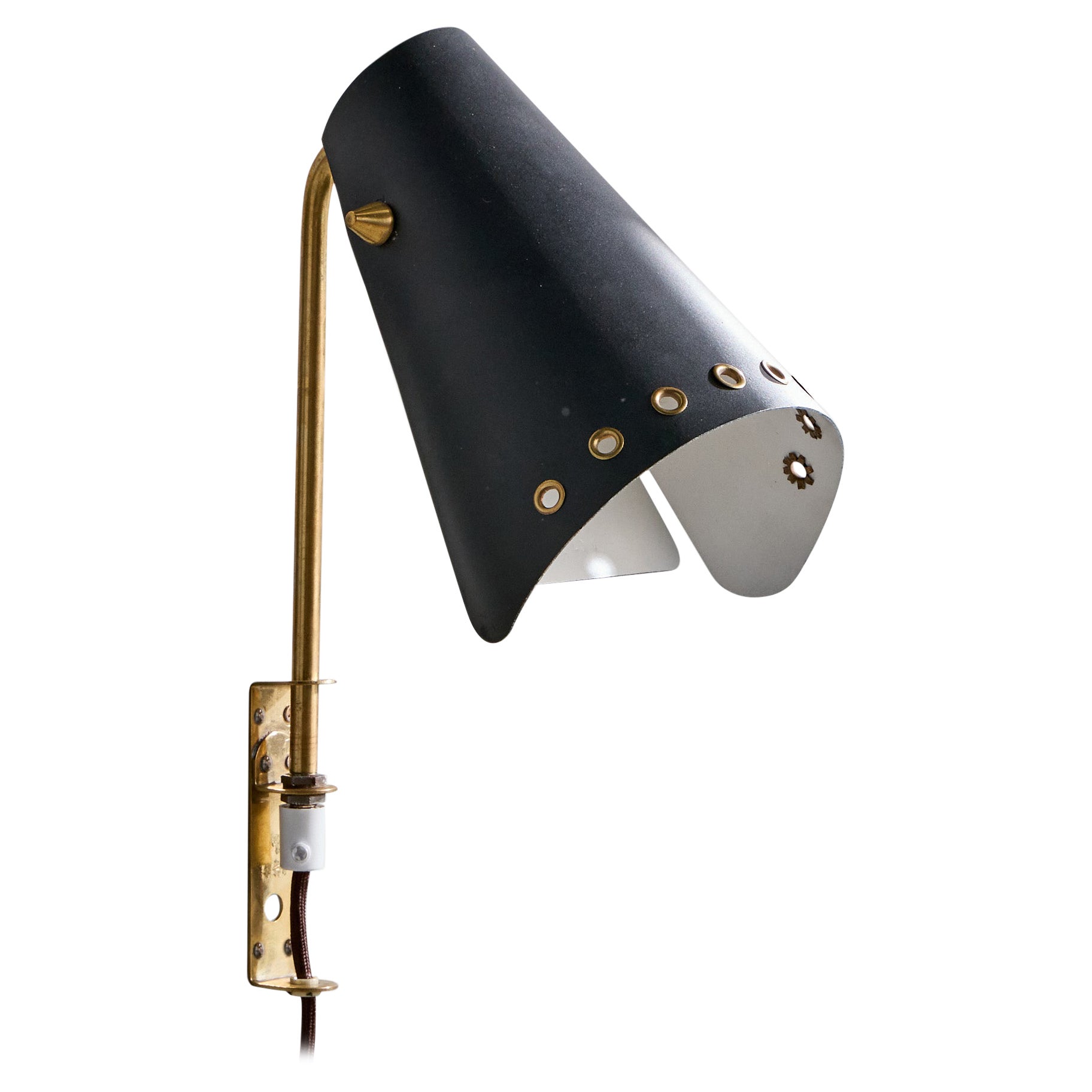 Fåglavik, Wall Light, Brass, Metal, Sweden, 1950s