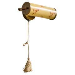 Swedish Designer, Wall Light, Brass, Glass, Fabric, Sweden, 1930s