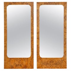 Burl Wood Mirror - Roland Carter for Lane - Midcentury After Milo Baughman