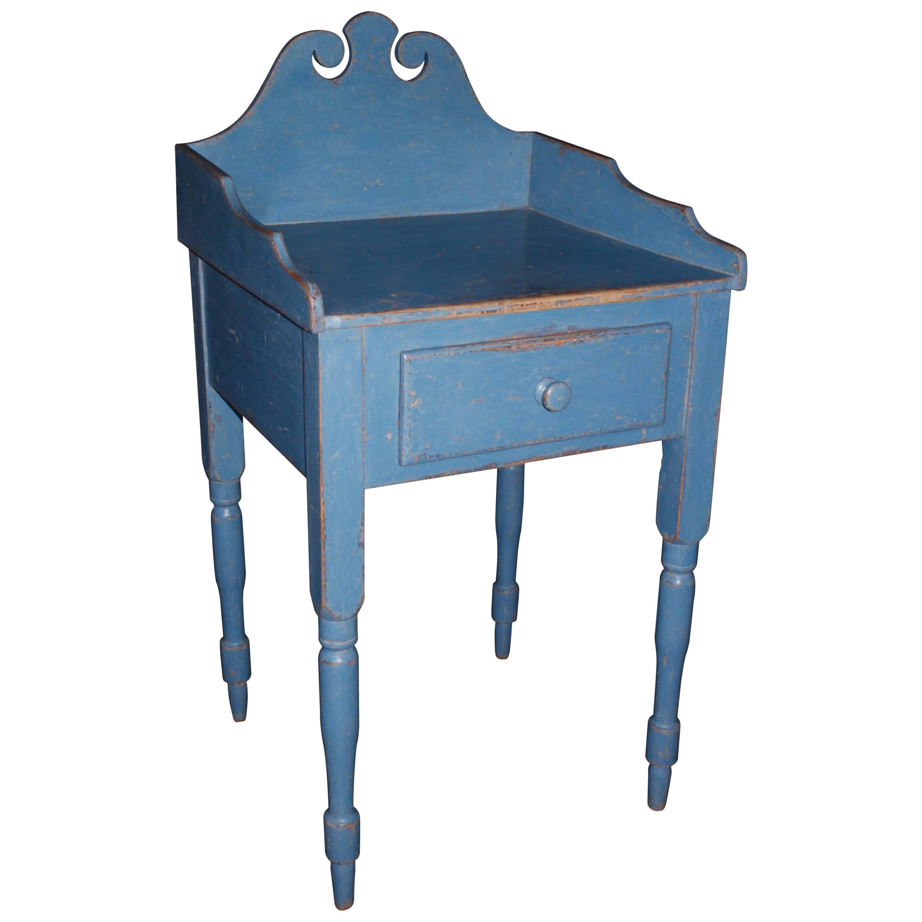 Beautiful Blue Wash Stand  For Sale