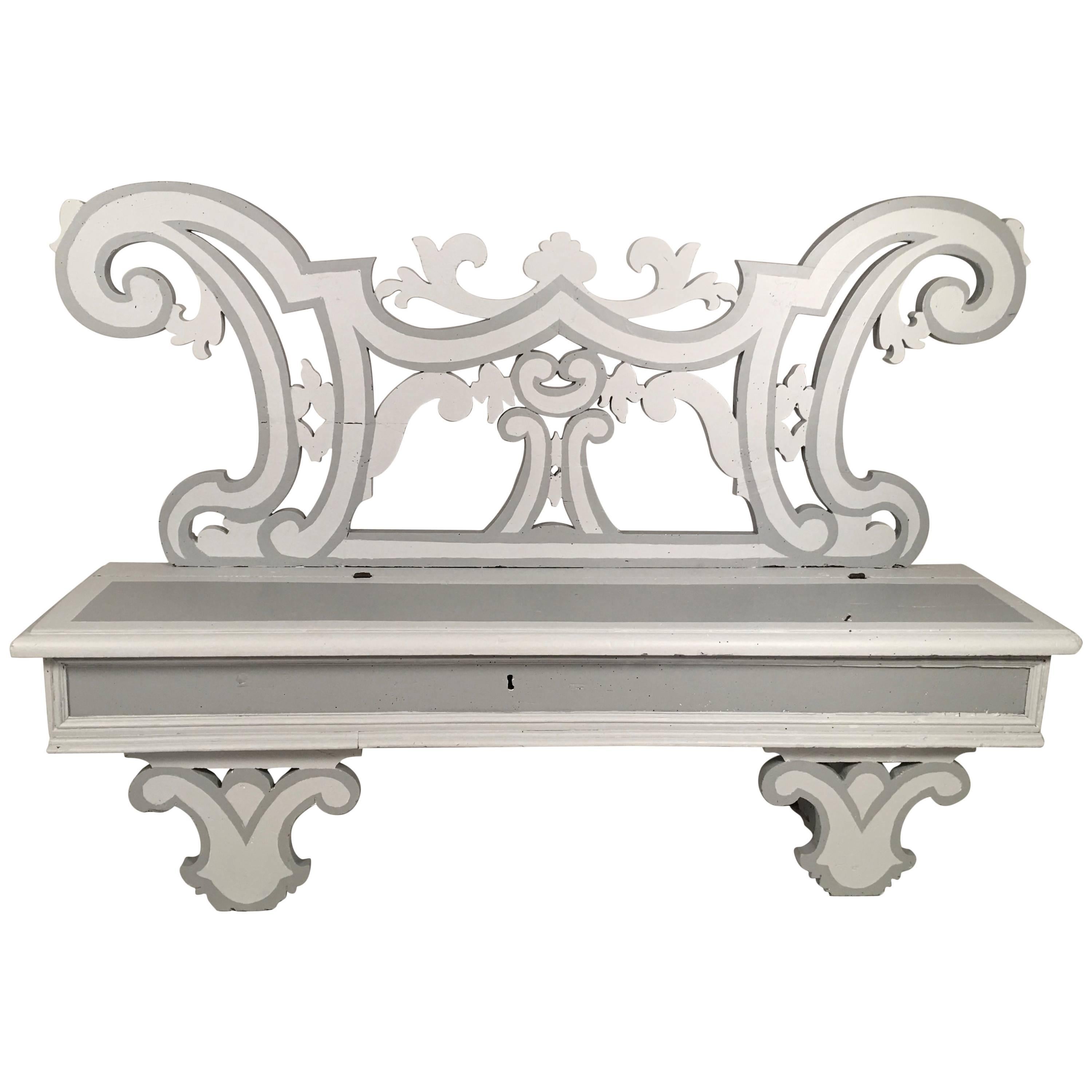 Italian Baroque Style Painted Bench