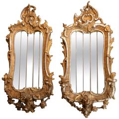 Fantastic Pair of Italian Mirrors, Giltwood and Silvered Wood, 18th Century 12