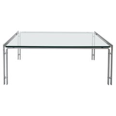 Metaform “M1” Chrome and Glass Coffee Table by Hank Kwint, Netherlands, 1980s