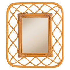 1960s Italian Rattan Mirror